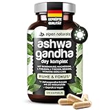 Ashwagandha Kapseln hochdosiert - 600 mg Ashwagandha‑Extrakt mit Rosenwurz,...