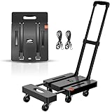 SPACEKEEPER Klappbarer Handwagen, 227KGS Schwerlast-Plattformwagen mit 6 Rädern...