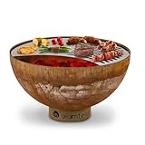 blumfeldt Savage Feuerschale mit Grill, Ø Feuerschale: 60,5 cm, Wasser- und frostfest,...