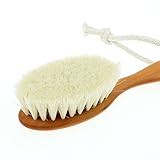 Babybürste weiche Naturhaarbürste Ziegenhaar und Birnbaumholz Kinderbürste