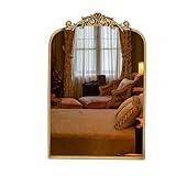 Awhtixbo Gold Barock Spiegel Antike,Vintage Spiegel mit Bögen,Spiegel Halbrund mit...