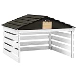 NQJIBUE Lawn & Garden Mähroboter Garage Schwarz-Weiß 78x74x54cm Firwood Outdoor Power...