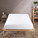 Vency Premium Jersey Spannbettlaken 180x200cm Weiß - Spannbetttuch 100%...