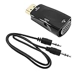 HDMI auf VGA Adapter mit 3,5 mm Audio-Klinken-Kabel, HDMI auf VGA-Stecker auf Buchse,...
