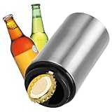 com-four® Automatischer Flaschenöffner aus Edelstahl - Kapselheber für...