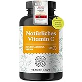 NATURE LOVE® Natürliches Vitamin C aus Bio Acerola Extrakt - 180 Kapseln - Hochdosiert,...