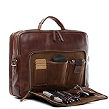 SID & VAIN große Laptoptasche echt Leder - 15.4 Zoll Laptop Business-Tasche...