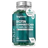 Biotin Gummibärchen 5000μg - Vitamin C & E für Haut, Haare, Nägel & Bart - 120 Gummies...
