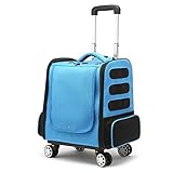 dsmsdre Haustier-Reisetragetasche mit Rollen, Katzen-/Hunde-Rucksack, atmungsaktiv,...