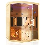 Dewello Infrarotsauna Infrarotkabine Ottawa 140x120 1-2 Person Vollspektrumstrahler...