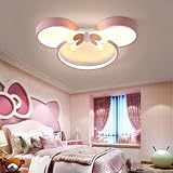 wxywxy Kinderzimmer Rosa Deckenleuchte Mädchenzimmer 55 cm rund dimmbar mit Fernbedienung...
