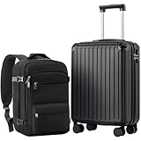 COOLIFE Handgepäck Koffer 55X40X20cm und Kabinen Rucksack 20L(40X25X20cm) Set...