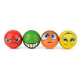 ewtshop® 4er Set Anti-Stress-Bälle, 4 unterschiedlichen Motiven, 6 cm...