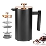 MaxMiuly French Press Kaffeebereiter 1,5 Liter/12 Tassen Kaffeepresse aus Edelstahl,...