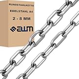 Edelstahlkette VA4 Rundstahlkette Ankerkette Edelstahl Kette Stahlkette ähnl....