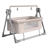 dsmsdre Baby-Beistellbett, elektrische Babywippe, höhenverstellbares Kinderbett mit...