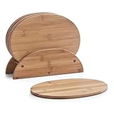 Zeller 25266 Brettchenst?nder, 7-teilig, oval, Bamboo, ca. 24 x 7 x 19,5 cm, 1 - Pack,...