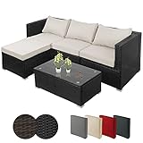 Montafox Poly Rattan Lounge Sitzkissen 8cm Gartenmöbel Ecklounge Frei Kombinierbare...