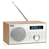 August MB420 DAB+/FM Radio mit Bluetooth digitales Küchenradio mit Holzgehäuse...
