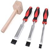 Hi-Spec Stechbeitel-Set für Holz mit Holzhammer, umfassendes Set mit...
