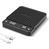 Kaffeewaage mit Timer, USB Espresso Waage Küchenwaage mit LED-Anzeige und Tara-Funktion,...