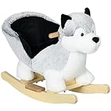 HOMCOM Schaukeltier Schaukelhunde Baby Schaukelstuhl mit Beckengurt, Soundfunktion,...