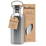 Bambaw – Edelstahl Trinkflasche 1l, Wasserflasche 1l, Nicht Isolierte Einwandige,...