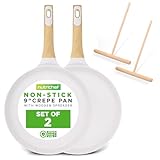 Nutrichef 2er Pack Antihaft Crêpe Pan Set, 23.9 cm Marmorbeschichtete Dosa Pfannen mit...