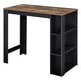 [en.casa] Bartisch mit integrierter Hausbar 120x60x106cm Tresentisch mit 3 Ablageflächen...