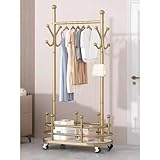 Tragbare Garderobe mit Rollen und Aufbewahrungskorb für Schlafzimmer-Organisation