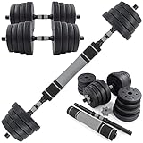 C.P.Sports 2in1 Kurzhantel & Langhantel Set 30kg | 4X 1,25kg - 4X 1,5kg - 4X...