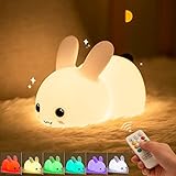 ANGKMA Nachtlicht Kinder, 7 Farben LED Nachttischlampe Babyzimmer, Silikon Stilllicht...