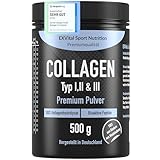 Collagen Pulver 500 Gramm - Bioaktives Kollagen Hydrolysat Peptide, Eiweiss Pulver-...