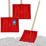 KOTARBAU® 2er Set Schneeschaufel für Kinder - 25 x 20 cm - Schnee Schaufel mit Holzstiel...