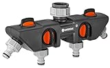 Gardena 4-Wege-Verteiler: Anschlussmöglichkeit für bis zu 4 Geräte an den Wasserhahn,...