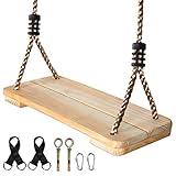 EXTFANS Holz Schaukel Outdoor/Indoor | Stabile Familienecke bis 160kg mit...