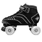 Bont Prostar Rollschuhe aus schwarzem Wildleder mit leuchtenden LED-Rädern, für drinnen...