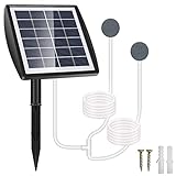 GuKKK Solar Sauerstoffpumpe, 2W Solar Teichbelüfter mit 2200mAh Akku, Solar Luftpumpe...