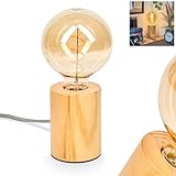 HOFSTEIN Tischleuchte Tallsebo, Tischlampe aus Holz in Naturfarben, moderne Leuchte im...