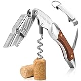 LOOFORE Holz Kellnermesser, All-in-One Profi Korkenzieher aus Edelstahl,...