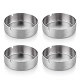 4 Stücke 10cm Edelstahl Aschenbecher Moderne Tischplatte Aschenbecher für Innenraum und...