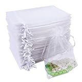 Quelcc 100 Stück Organzasäckchen, 10x15CM Organza Säckchen, Geschenksäckchen Organza...