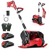 Akku Schneefräse 21V, Handgeführte Schneefräse Mit Zwei Batterien,...