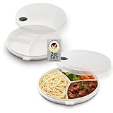 Hausfelder Mikrowellenteller mit Deckel 3-fach geteilt - 2er Set Portionsteller für...