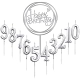 10 Stück Nummer 0-9 Geburtstag Ziffer Kuchen Kerzen + 1 Stück Brief Alles Gute zum...