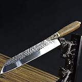 9-Zoll-Sashimi handgemachte Messer 7cr17mov Hohe Kohlenstoffstahl-Kleber Küchenmesser...