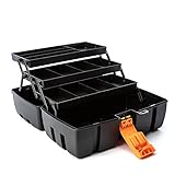 BigDean Werkzeugkiste groß mit 3 Laden - Werkzeugkoffer leer - 36x20x20 cm aus...
