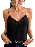SheIn Damen Spitzen Cami Top Camisole Tanktop Spaghettiträger Oberteile Sommer Ärmellos...