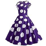 Damenkleid mit Punkten, Abendkleid, Abschlussball, Druck, Ärmel, Swing, kurz, Party,...