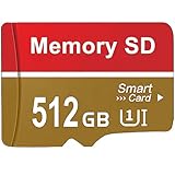 SD Karte 512 GB - kacbuy Speicherkarte Wasserdicht Memory Card High Speed SD Card Mini TF...